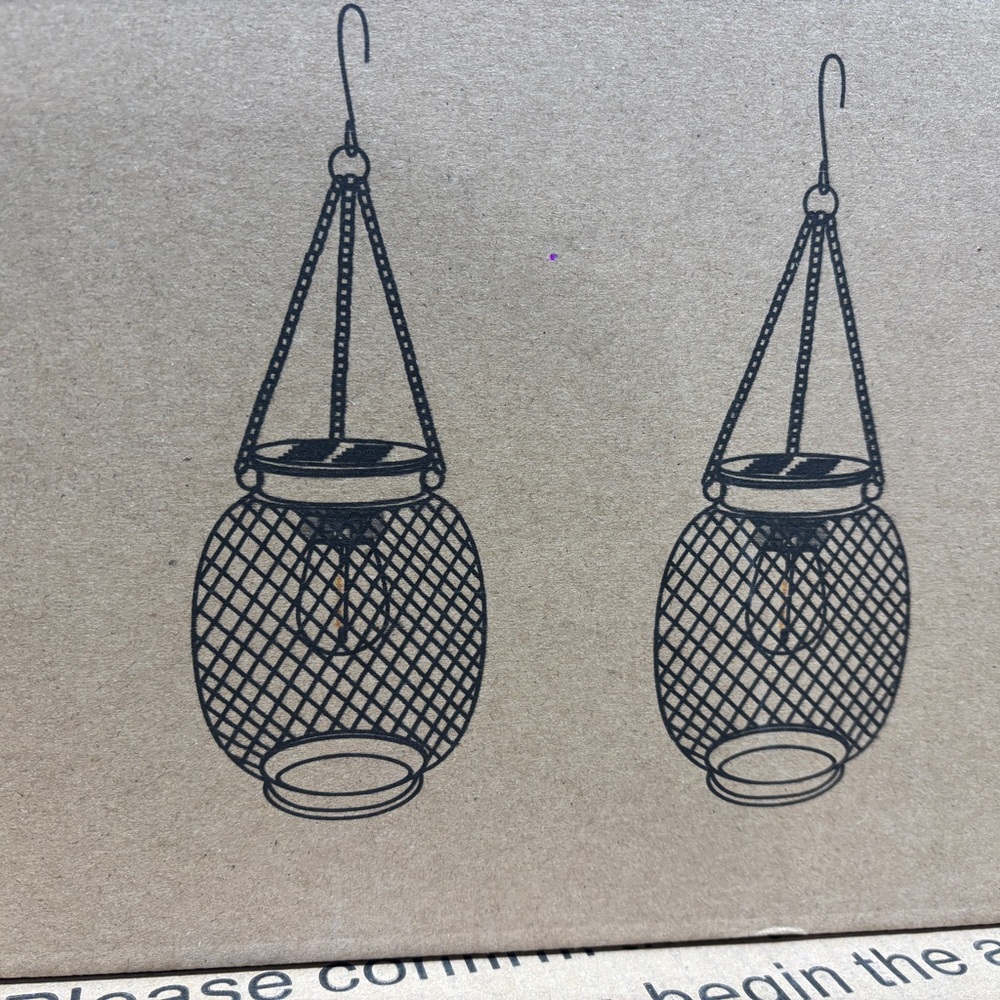 Two pack gold Hanging Lantern Planter - Home Accents